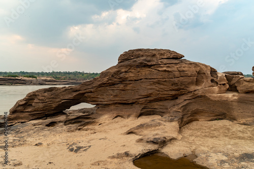 Large stone beside the river © Amnatdpp