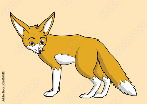 Cute fox cartoon vector.