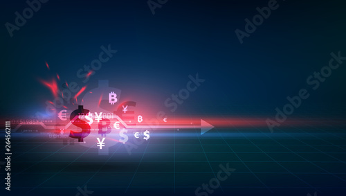 Money transfer. Global Currency. Stock Exchange. Stock vector illustration.