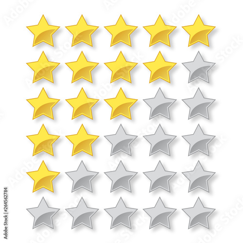 5 star vector rating with full and empty stars