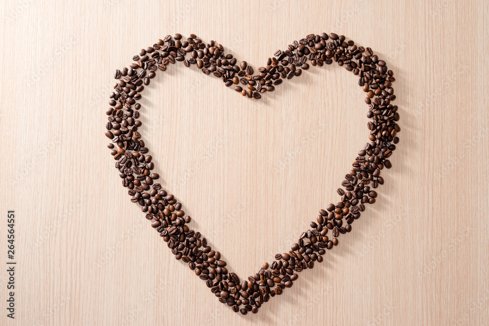 Heart shape with coffee beans Heart shape with coffee beans