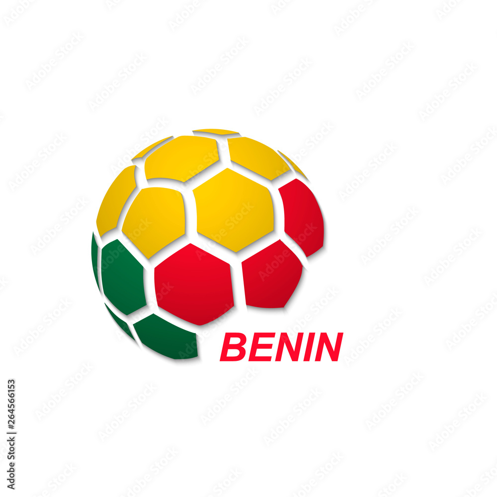 abstract soccer ball with national flag colors