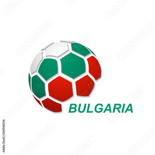 abstract soccer ball with national flag colors
