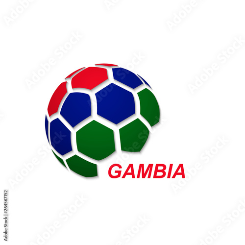 abstract soccer ball with national flag colors