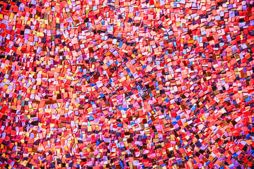 Keuken achterwand Mozaïek Rode en blauwe mozaïeksteentjes textuur  © lusyaya