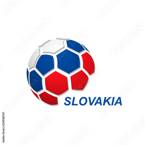 abstract soccer ball with national flag colors