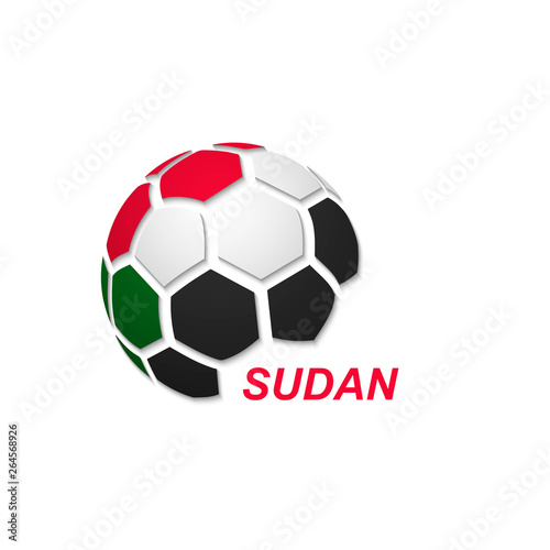 abstract soccer ball with national flag colors