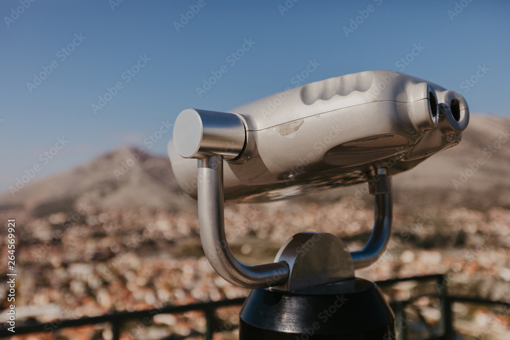 tourist binoculars  close up back side