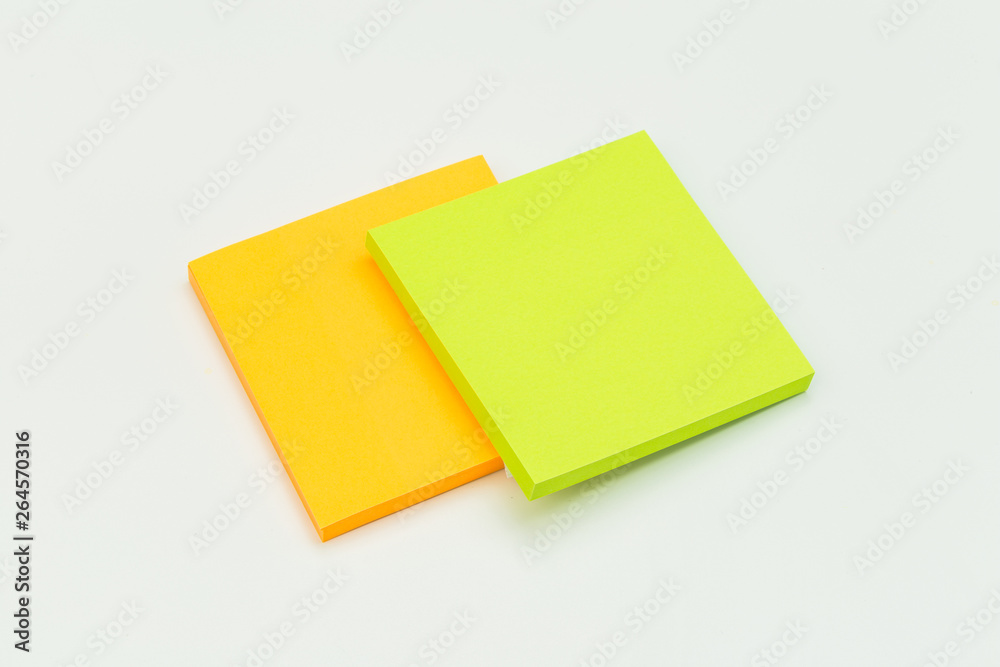 set of colour paper stick note on a white background set of colour paper stick note on a white background