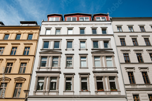 house facade, apartment building exterior - street view photo