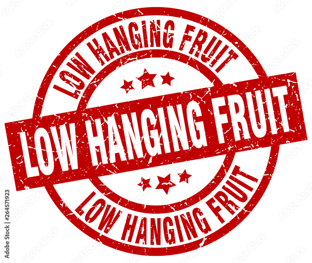 low hanging fruit round red grunge stamp low hanging fruit round red grunge stamp