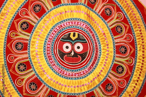 Tableau sur toile pipli appliqué, traditional folk art work hand made design on cloth orissa india
