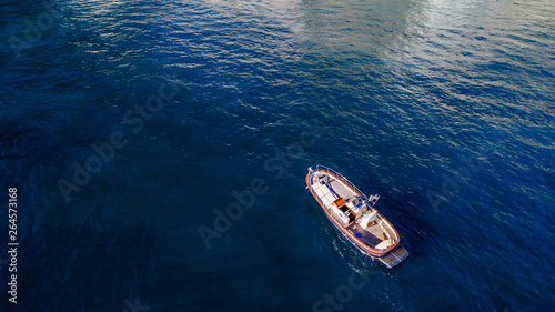 water transport, traffic, yacht maintenance and license to walk on water. fishing rent vacation on the ship, boat. bay, beautiful sunny weather, vacation sea, ocean. aerial view Positano, Italy © Sergey