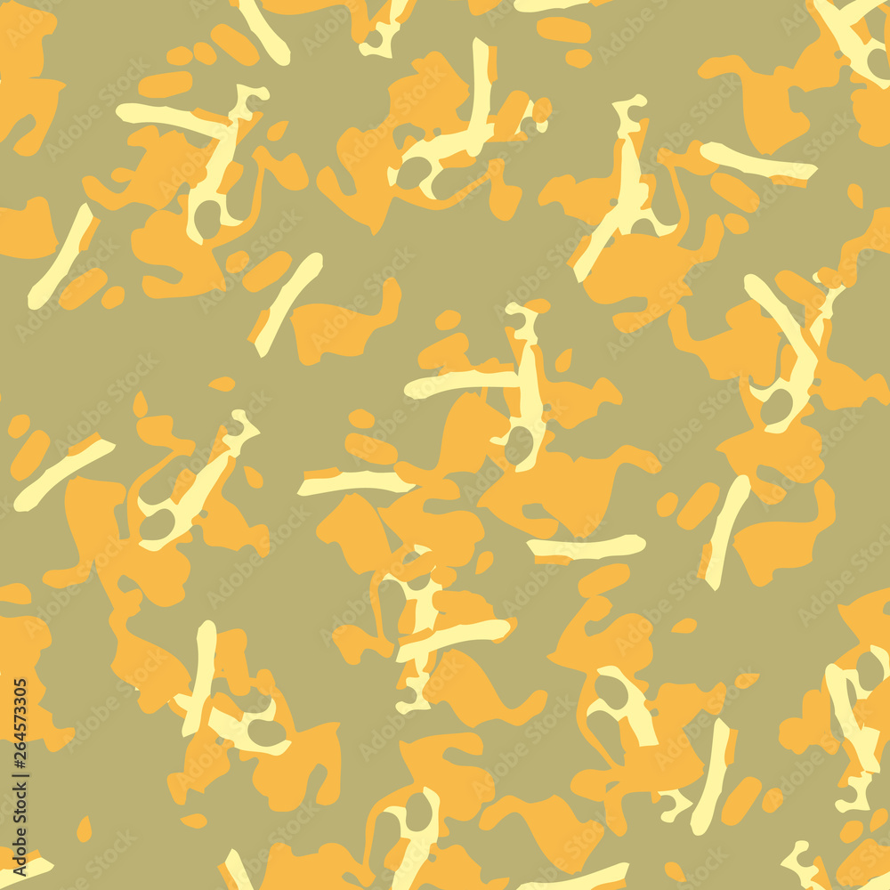 Fototapeta premium Desert camouflage of various shades of orange and yellow colors