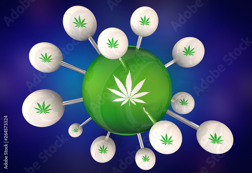 Marijuana Canabis Weed Pot Connection Network Buy Dealers 3d Illustration photo