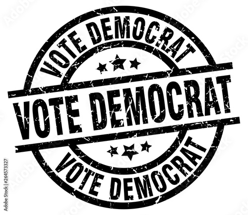 vote democrat round grunge black stamp