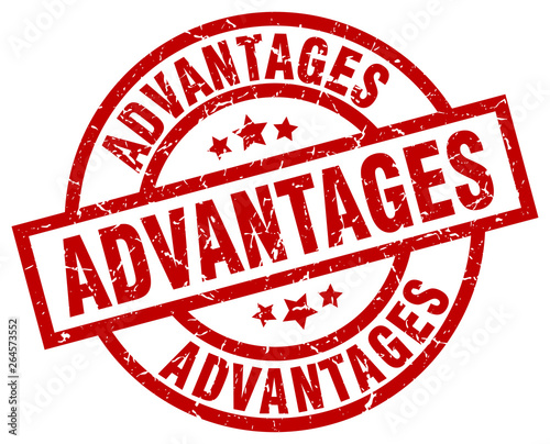 advantages round red grunge stamp