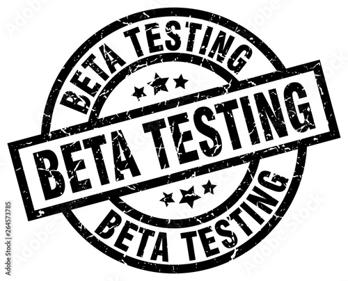 beta testing round grunge black stamp