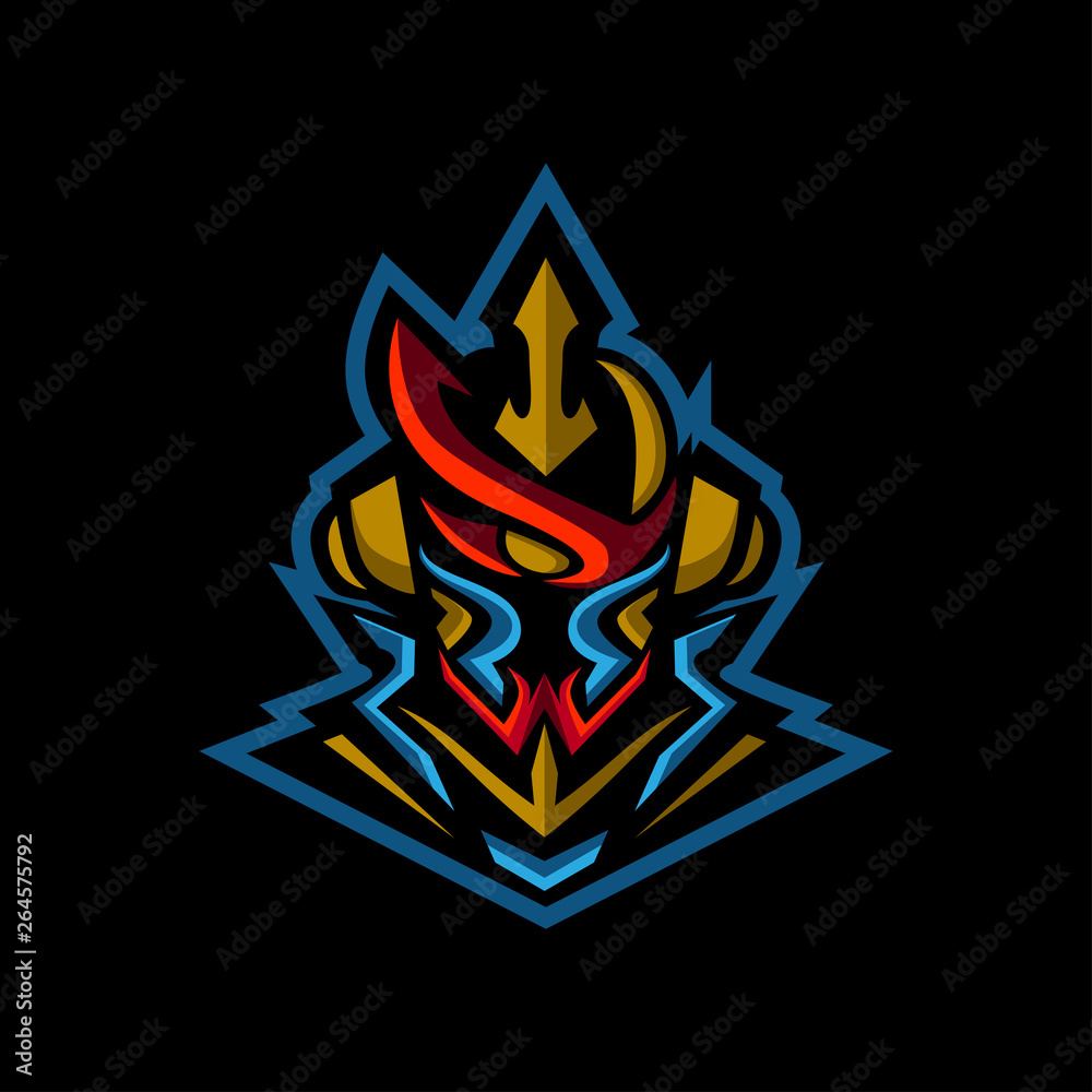 Fotografie samurai esports gaming mascot logo