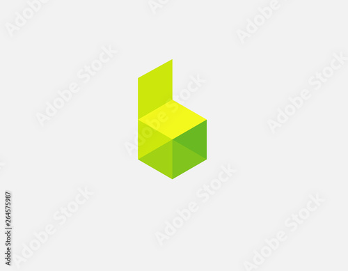 Abstract bright logo icon chair and letter В for interior studio