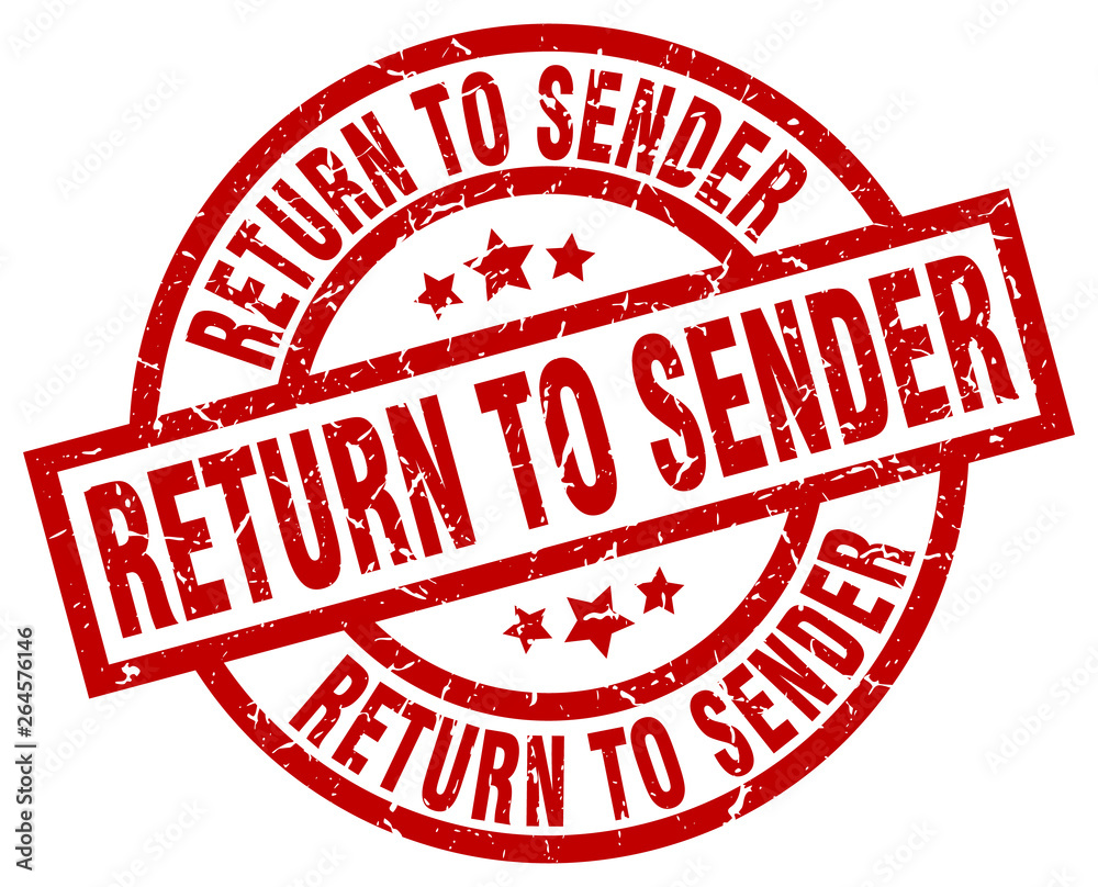 return to sender round red grunge stamp return to sender round red grunge stamp