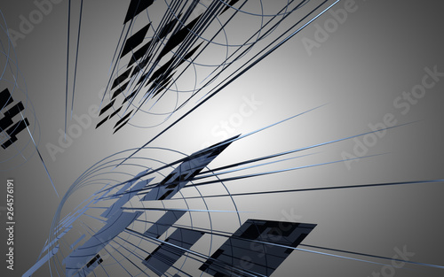 abstract space construction background.fantasy concept. 3d illustration