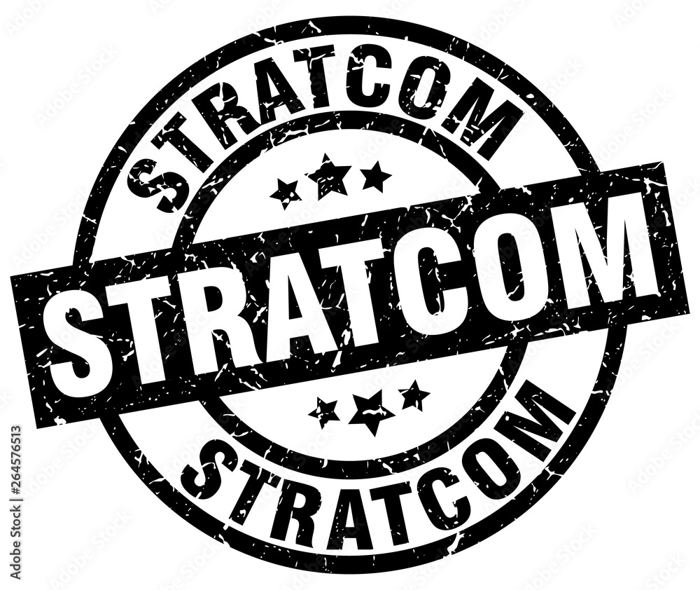 stratcom round grunge black stamp