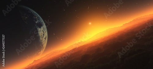 Fototapeta Naklejka Na Ścianę i Meble -  3D illustration of another planet