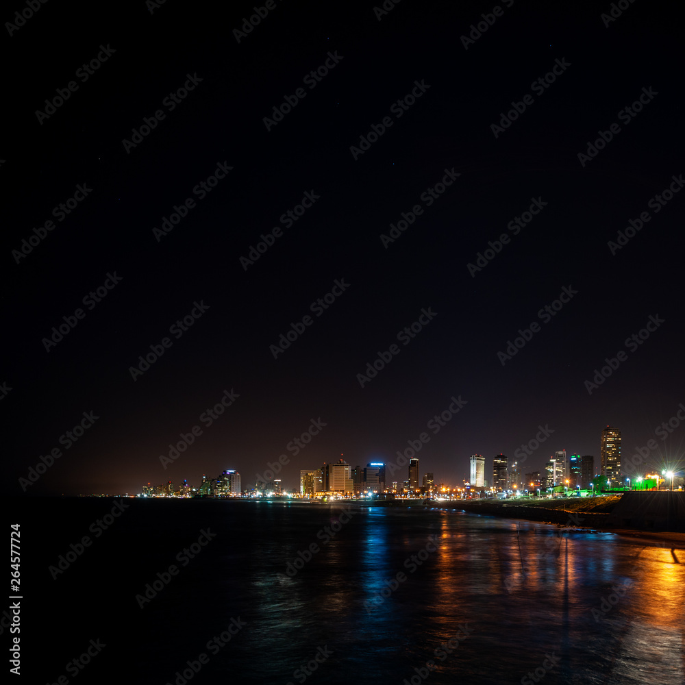 Israel, Tel Aviv, cityscape at night