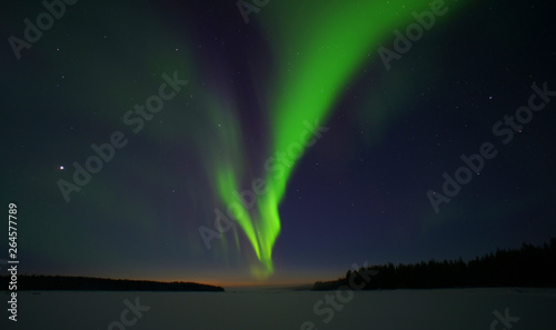 Aurora borealis. Northern lights at arctic circle