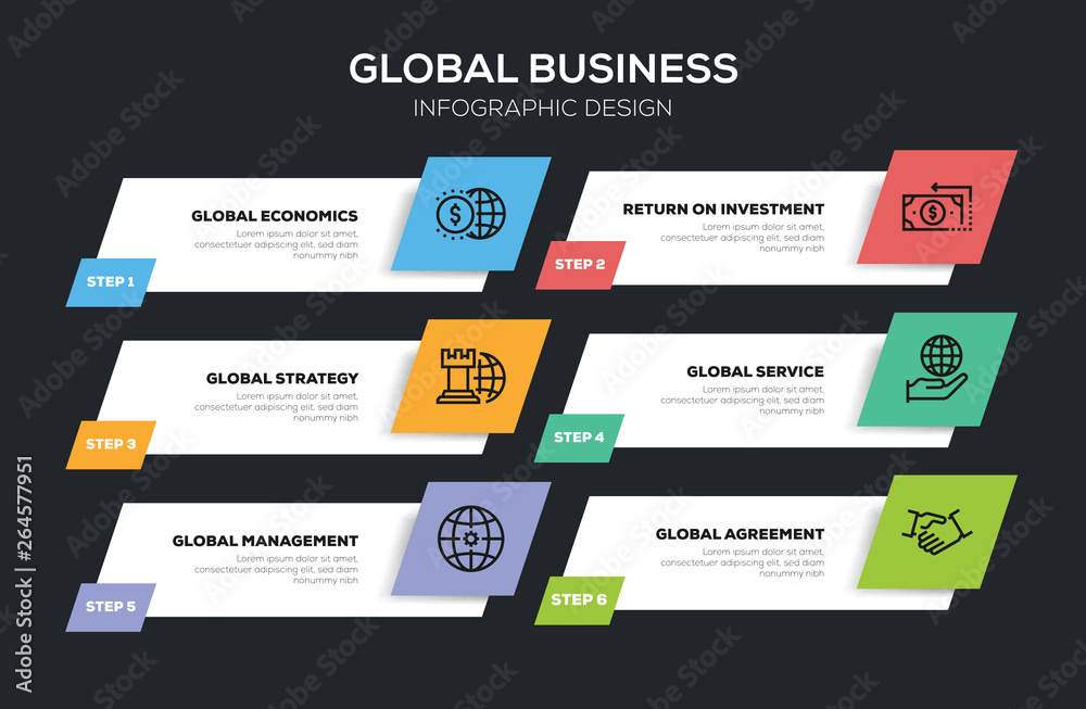 Fototapeta premium GLOBAL BUSINESS INFOGRAPHIC DESIGN