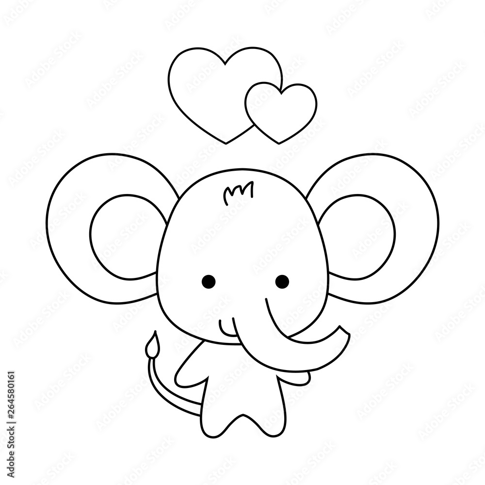 cute elephant animal with hearts love cute elephant animal with hearts love