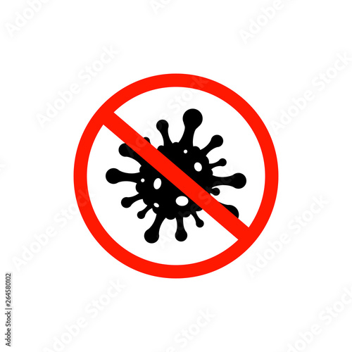 Antibacterial, no bacteria sign, vector icon