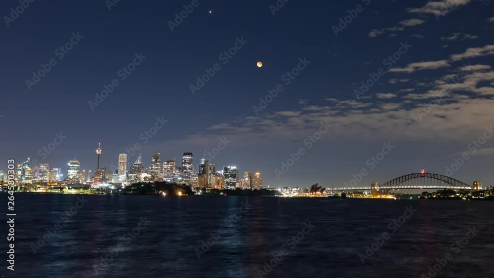 A Timelapse of the Lunar Eclipse setting over the Sydney CBD - Full Moon -July 28 2018 A Timelapse of the Lunar Eclipse setting over the Sydney CBD - Full Moon -July 28 2018
