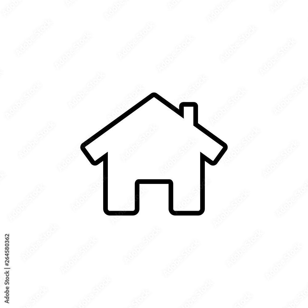 House line icon with door, outline design vector House line icon with door, outline design vector