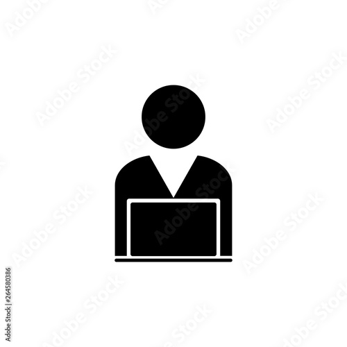 Man laptop vector icon