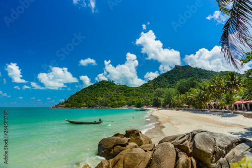Amazing bay with beach on sea coast of Thailand gulf
