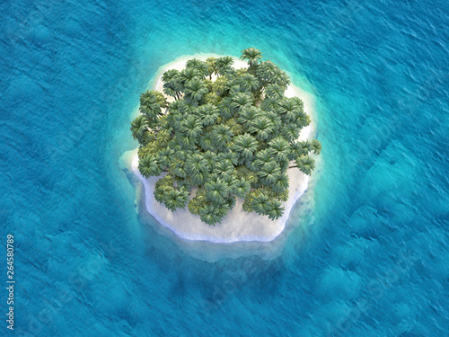 Tropical island 3d render