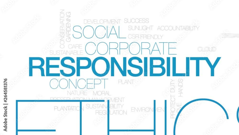 Responsibility animated word cloud. Kinetic typography. Responsibility animated word cloud. Kinetic typography.