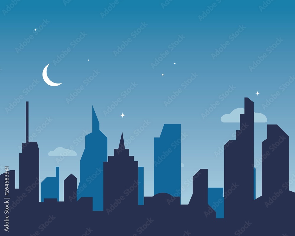 Obraz premium modern city skyline vector landscape