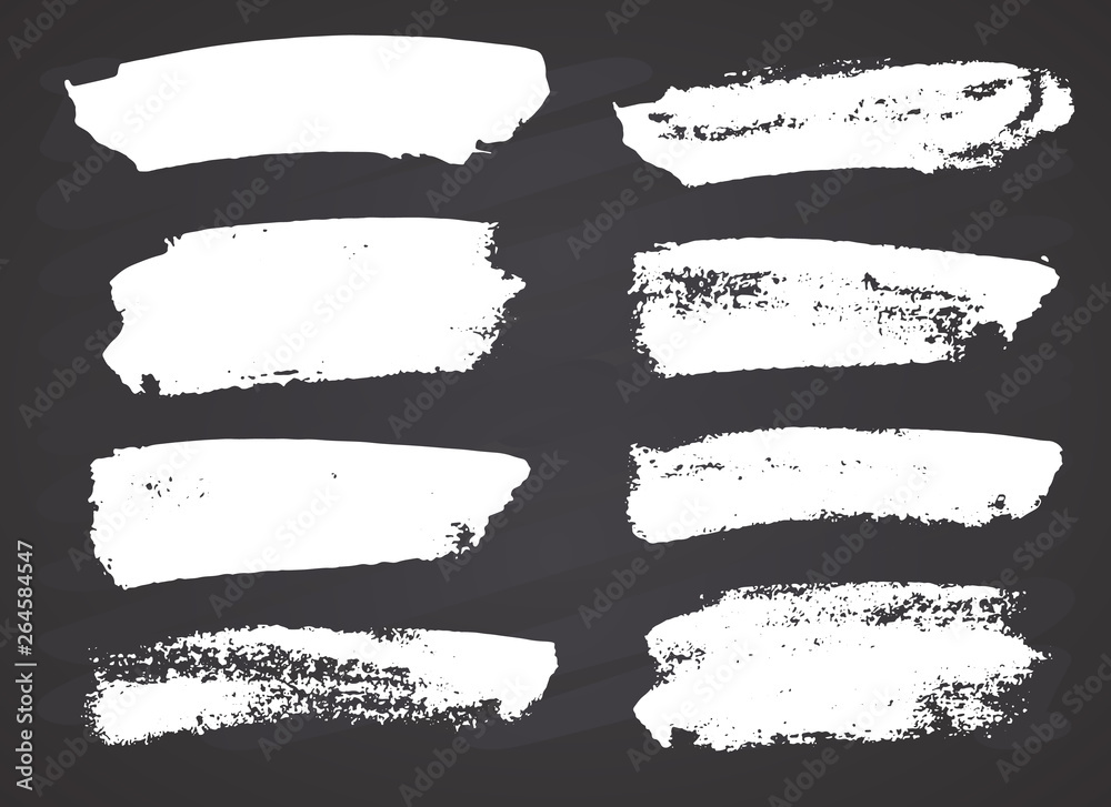 Brush strokes Set hand drawn grunge texture vector illustration on chalkboard background Brush strokes Set hand drawn grunge texture vector illustration on chalkboard background