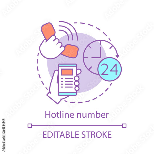 Hotline number concept icon