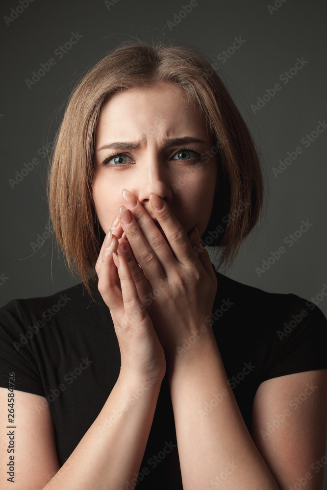 Portrait of the puzzled young woman. Portrait of the puzzled young woman.