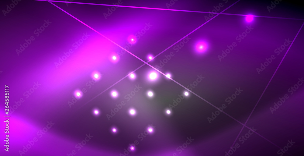 Fototapeta premium Neon glowing lines, magic energy space light concept, abstract background wallpaper design