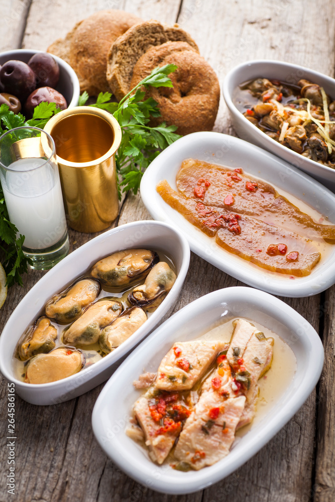 greek seafood meze variety greek seafood meze variety