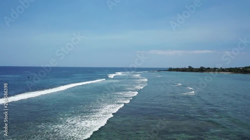 Wallpaper Mural Aerial flight over breaking waves off the coast of Mauritius Torontodigital.ca