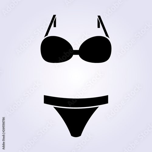 Woman underwear silhouette simple and minimalistic. Female underwear shape icon silhouette design element Lady lingerie vector illustration Bikini vector shape. Vector illustration.
