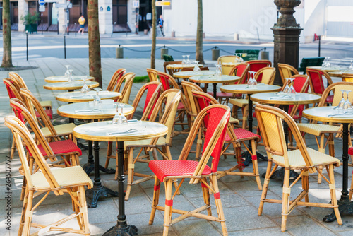 PARIS, FRANCE - APRIL 22, 2019: Restaurants in Paris city, France. © ilolab