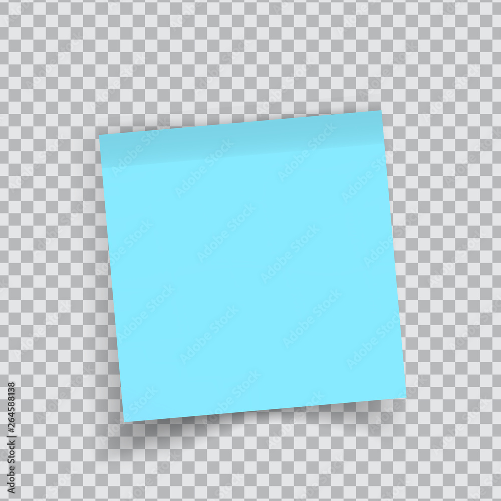 Blue sticker paper. Note paper with curled corner. Vector isolated on transparent background Blue sticker paper. Note paper with curled corner. Vector isolated on transparent background