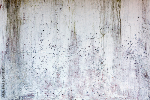 Old whitewashed weathered distressed cracked cement stone wall texture background © Tony Baggett